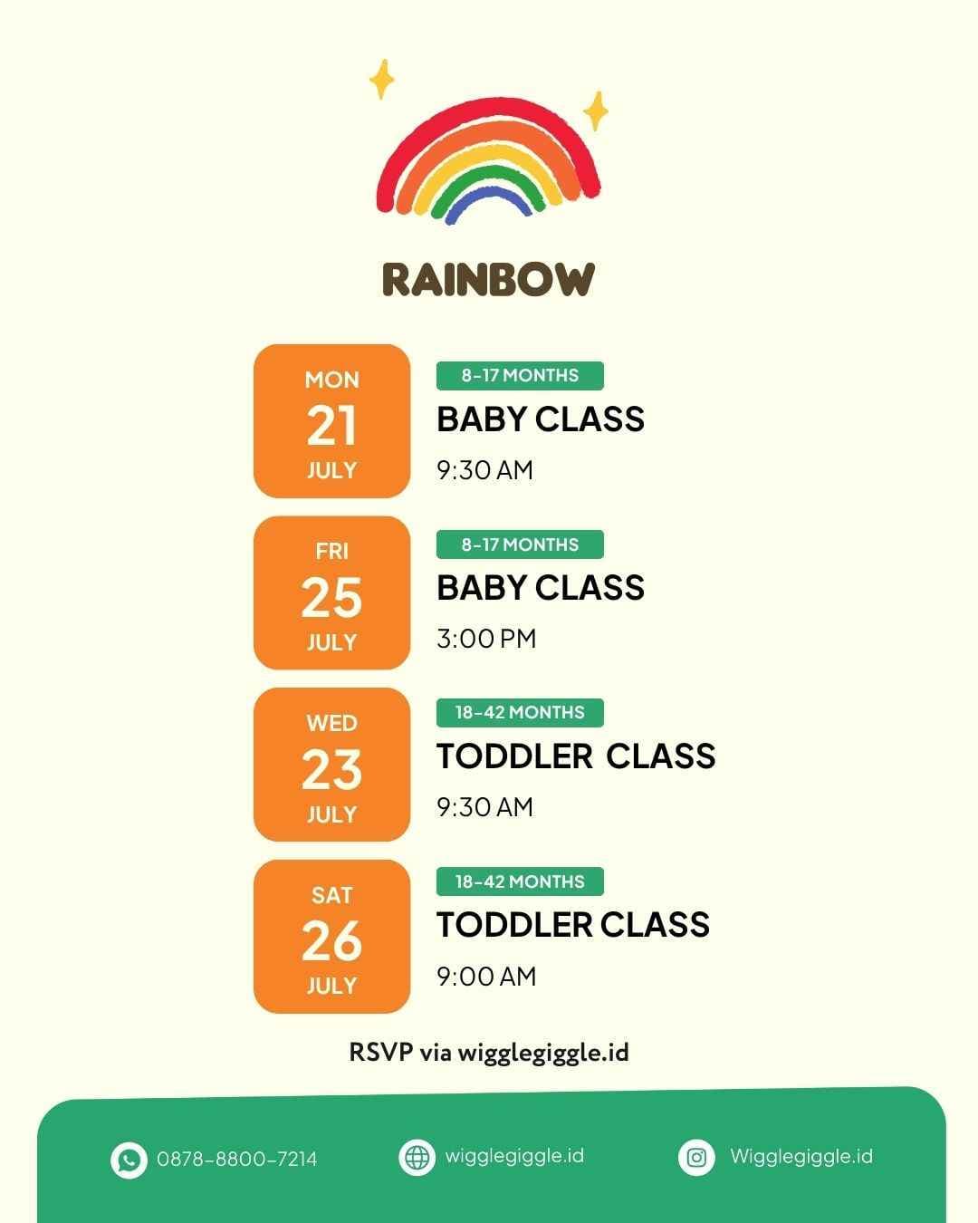 Sensory Class - Rainbow (TODDLER CLASS)